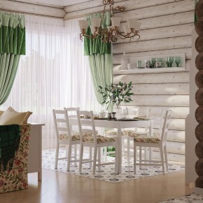 Комлект Вествик обеденный стол и четыре стула, массив сосны, цвет белый в Шадринске - shadrinsk.mebel-74.com | фото