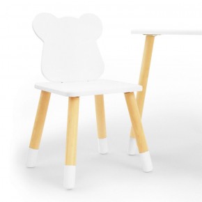 Комплект детской мебели стол и два стула Мишутка (Белый/Белый/Береза) в Шадринске - shadrinsk.mebel-74.com | фото