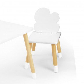 Комплект детской мебели стол и два стула Облачко (Белый/Белый/Береза) в Шадринске - shadrinsk.mebel-74.com | фото