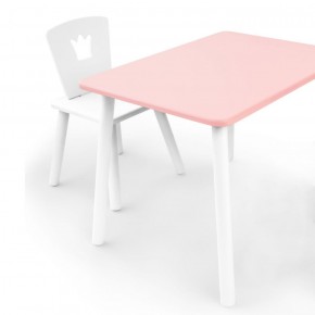 Комплект детской мебели стол и стул Корона (Розовый/Белый/Белый) в Шадринске - shadrinsk.mebel-74.com | фото