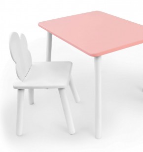 Комплект детской мебели стол и стул Облачко (Розывый/Белый/Белый) в Шадринске - shadrinsk.mebel-74.com | фото