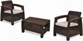 Комплект мебели Корфу Уикенд (Corfu Weekend) коричневый - серо-бежевый * в Шадринске - shadrinsk.mebel-74.com | фото