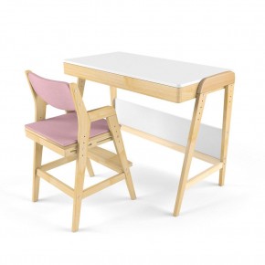 Комплект растущий стол и стул с чехлом 38 попугаев «Вуди» (Белый, Береза, Розовый) в Шадринске - shadrinsk.mebel-74.com | фото