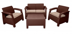 Комплект уличной мебели Yalta Premium Terrace Set (Ялта) шоколадый (+подушки под спину) в Шадринске - shadrinsk.mebel-74.com | фото