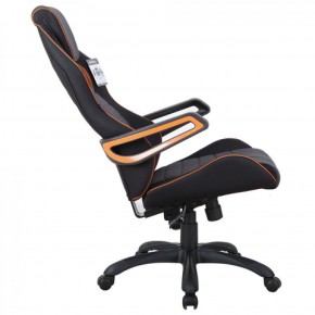 Кресло компьютерное BRABIX Techno Pro GM-003 (ткань черное/серое, вставки оранжевые) 531813 в Шадринске - shadrinsk.mebel-74.com | фото