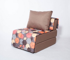 Кресло-кровать бескаркасное Харви (коричневый-геометрия браун) в Шадринске - shadrinsk.mebel-74.com | фото