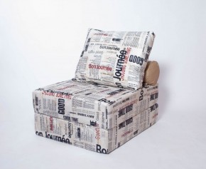 Кресло-кровать-пуф бескаркасное Прайм (Газета) в Шадринске - shadrinsk.mebel-74.com | фото