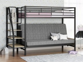 Кровать двухъярусная с диваном "Мадлен-3" (Черный/Серый) в Шадринске - shadrinsk.mebel-74.com | фото