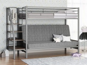 Кровать двухъярусная с диваном "Мадлен-3" (Серый/Серый) в Шадринске - shadrinsk.mebel-74.com | фото