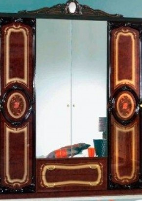 Шкаф 4-х дверный с зеркалами (01.144) Роза (могано) в Шадринске - shadrinsk.mebel-74.com | фото