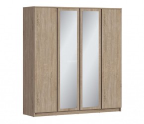 Шкаф 4х дверный с зеркалами Веста СБ-3082 (Дуб Сонома) в Шадринске - shadrinsk.mebel-74.com | фото